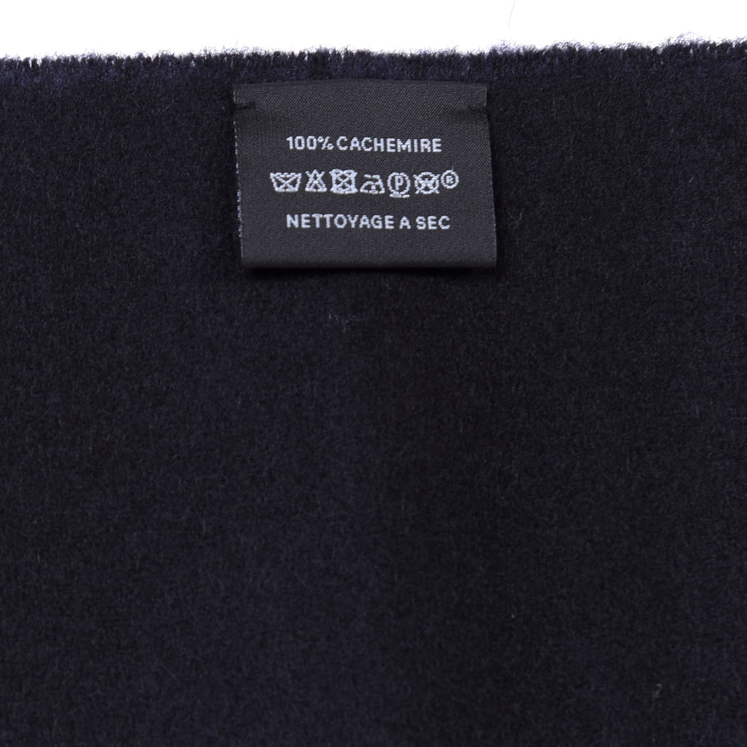 Hermes Cashmere Casaque Chevron Muffler Marine Black 5 of 5