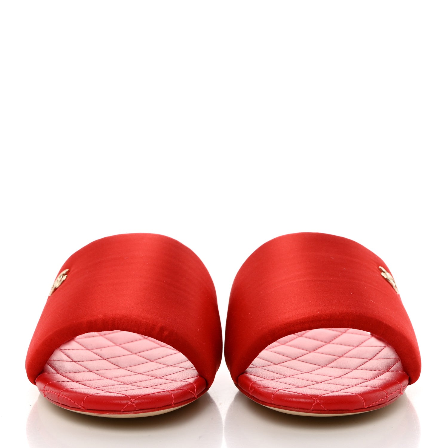 Chanel Satin Mule Sandals 40.5 Red 2 of 8