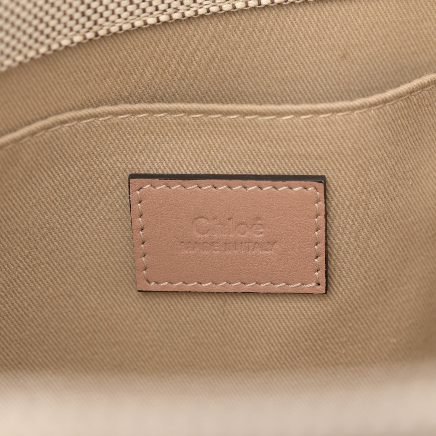 Cotton Calfskin Medium Woody Ribbon Tote Biscotti Beige