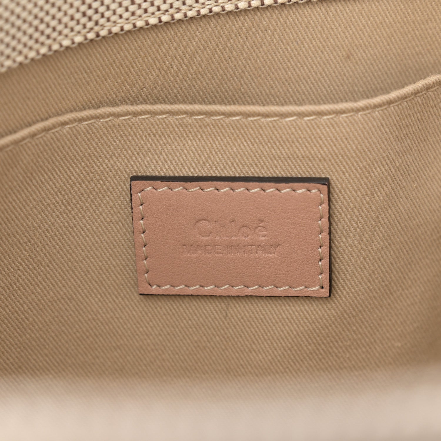 Chloe Cotton Calfskin Medium Woody Ribbon Tote Biscotti Beige 6 of 11