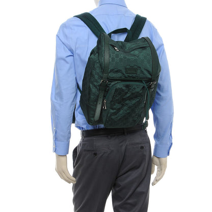 Gucci Nylon Monogram Medium Light Double Buckle Backpack Green 2 of 7