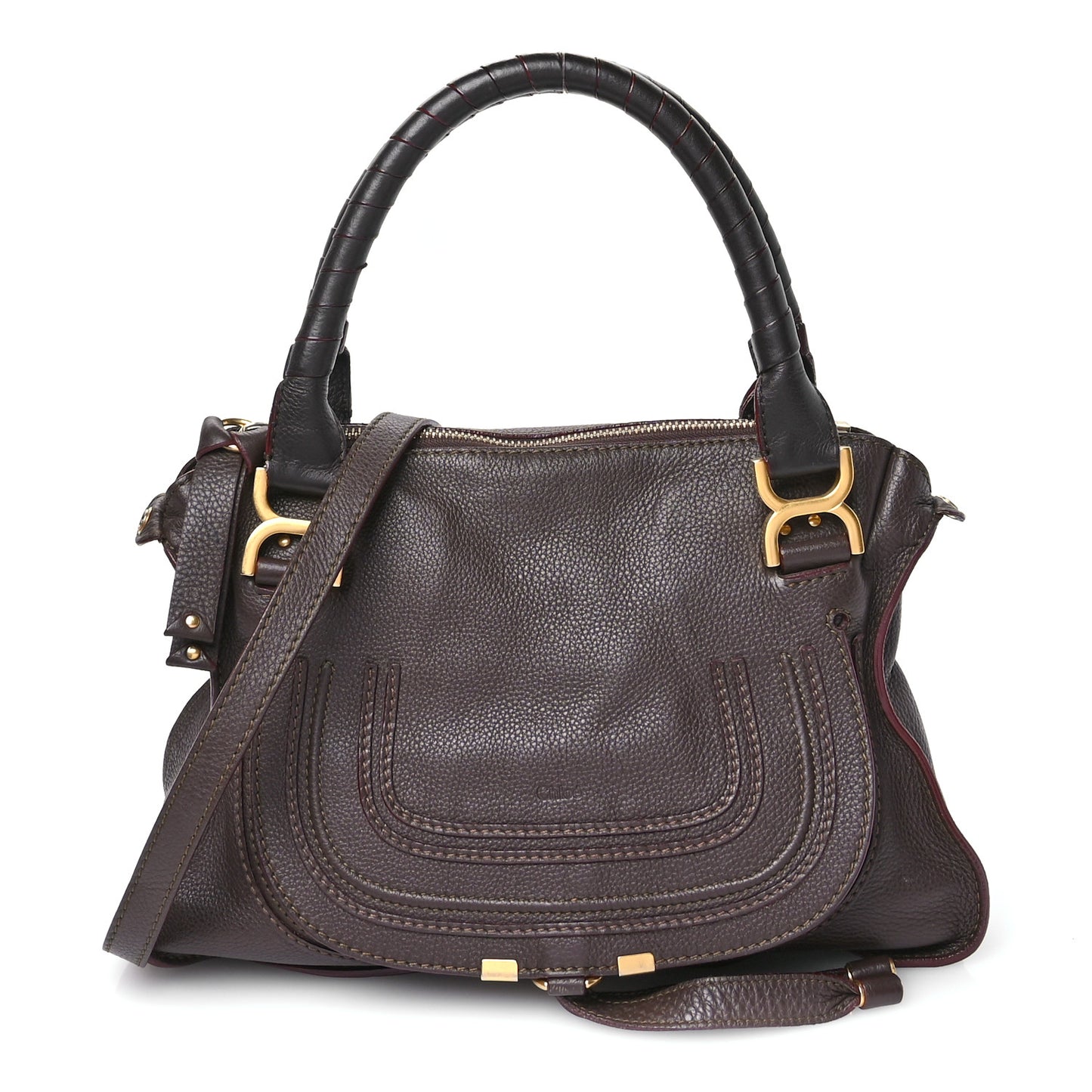 Calfskin Medium Marcie Satchel Truffle