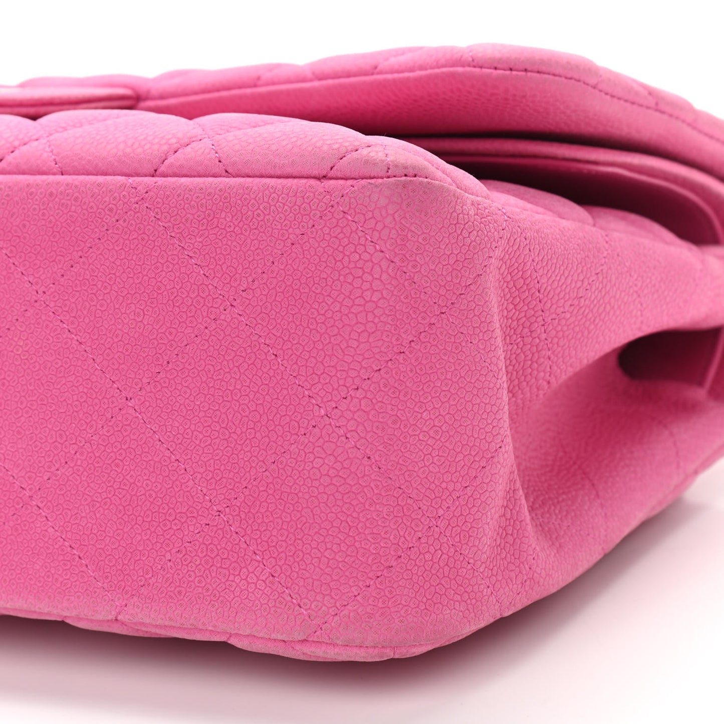 Iridescent Caviar Quilted Jumbo Double Flap Pink