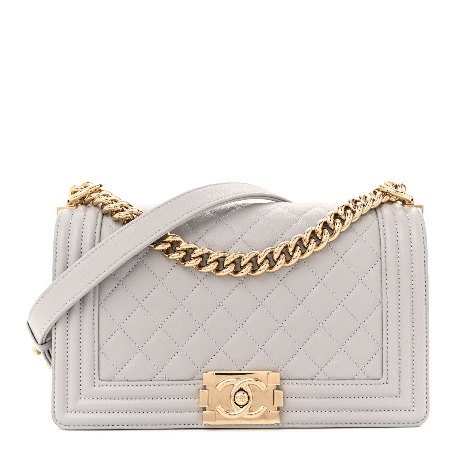 Chanel Caviar Quilted Medium Boy Flap Grey 1 of 11