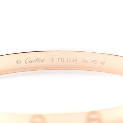 Cartier 18K Pink Gold LOVE Bracelet 17 5 of 7