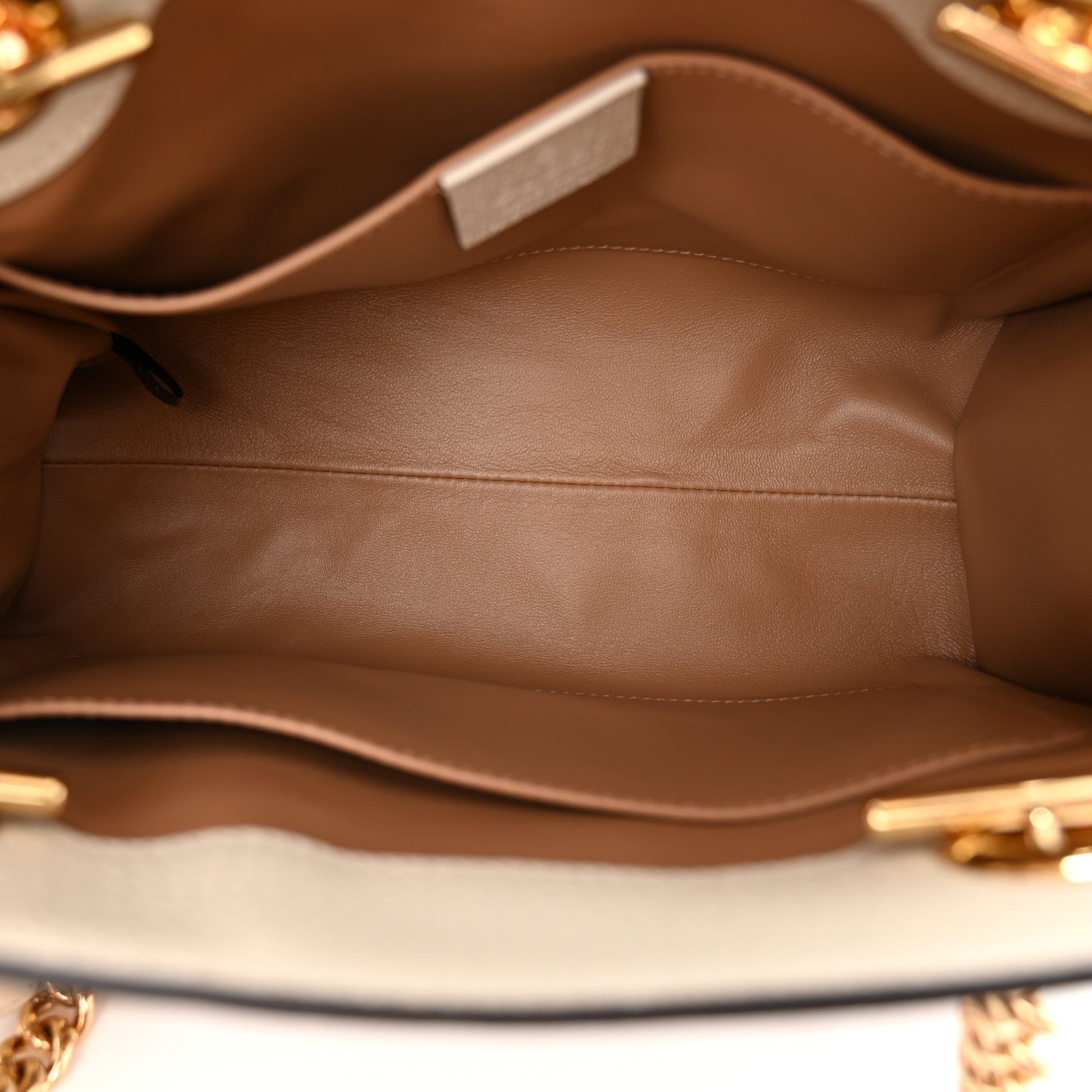 Gucci GG Supreme Monogram Berry Textured Dollar Calfskin Small Padlock Tote Beige Ebony Light Copper Mystic White 6 of 10