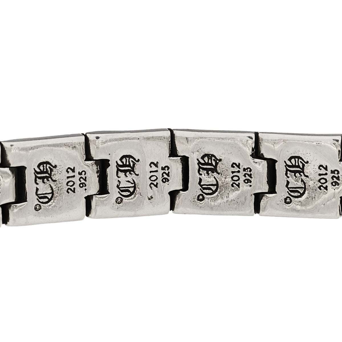 Sterling Silver Maltese Cross Pyramid Link Bracelet