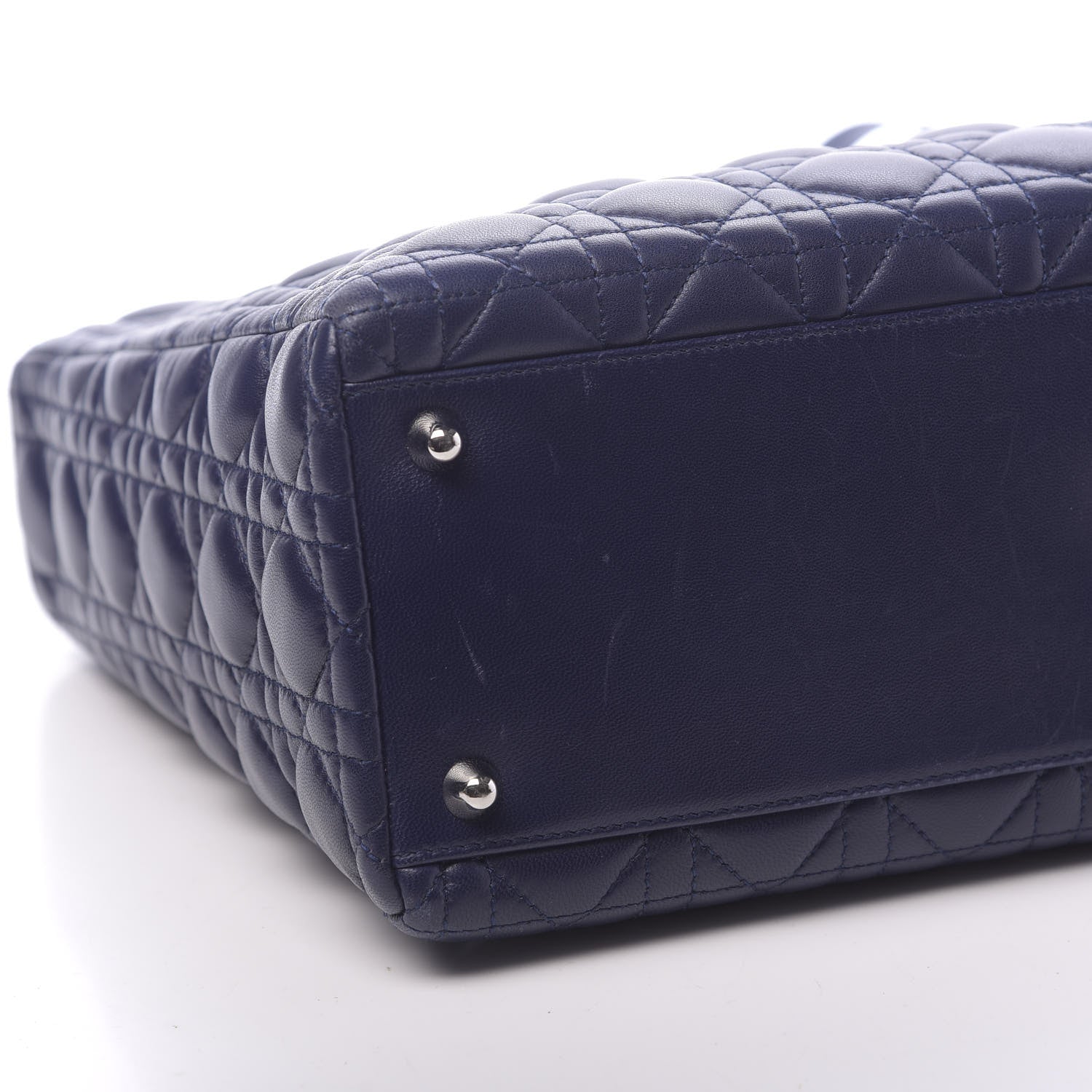 Christian Dior Lambskin Cannage Large Lady Dior Navy Blue 10 of 11