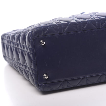Christian Dior Lambskin Cannage Large Lady Dior Navy Blue 10 of 11