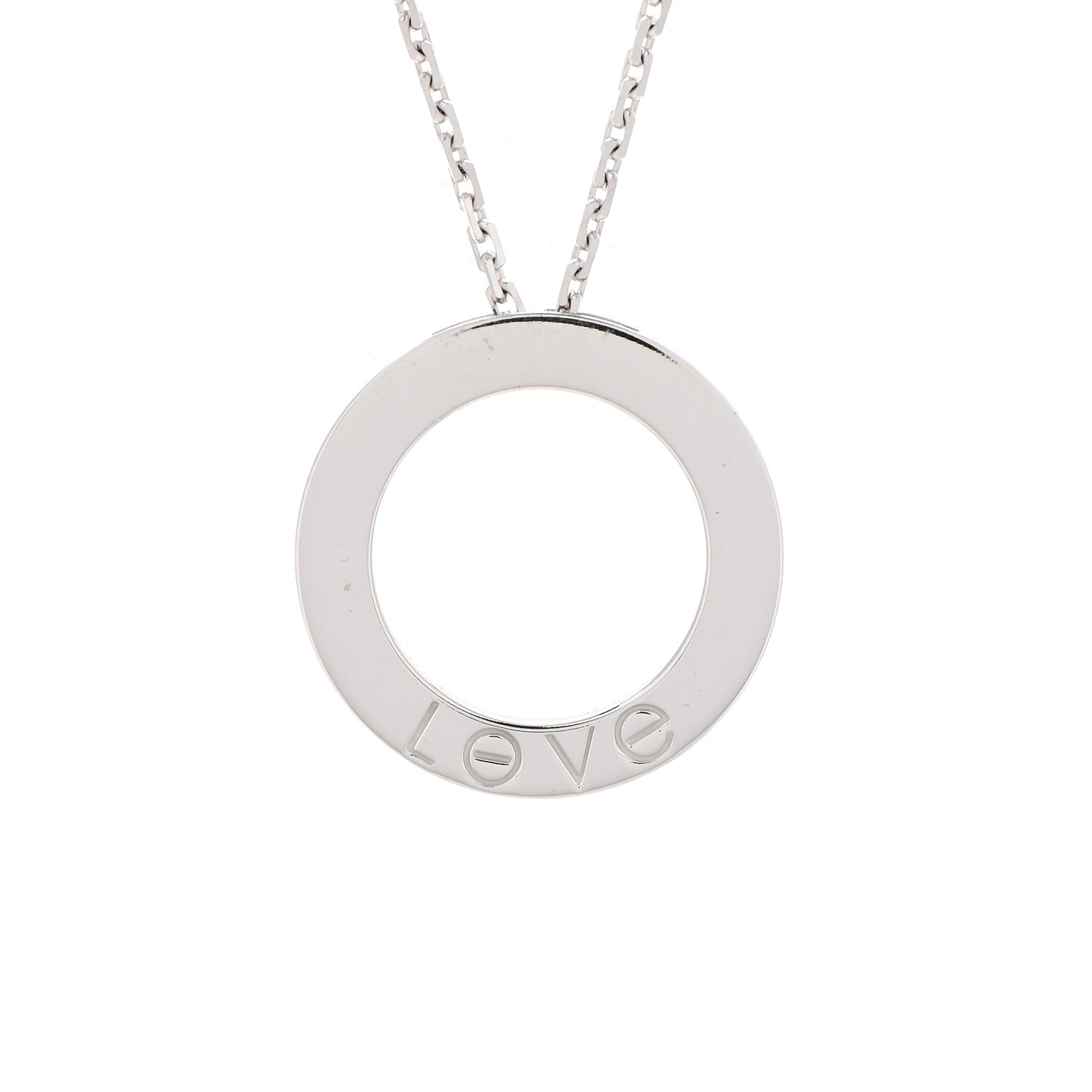Cartier 18K White Gold LOVE Pendant Necklace 4 of 7