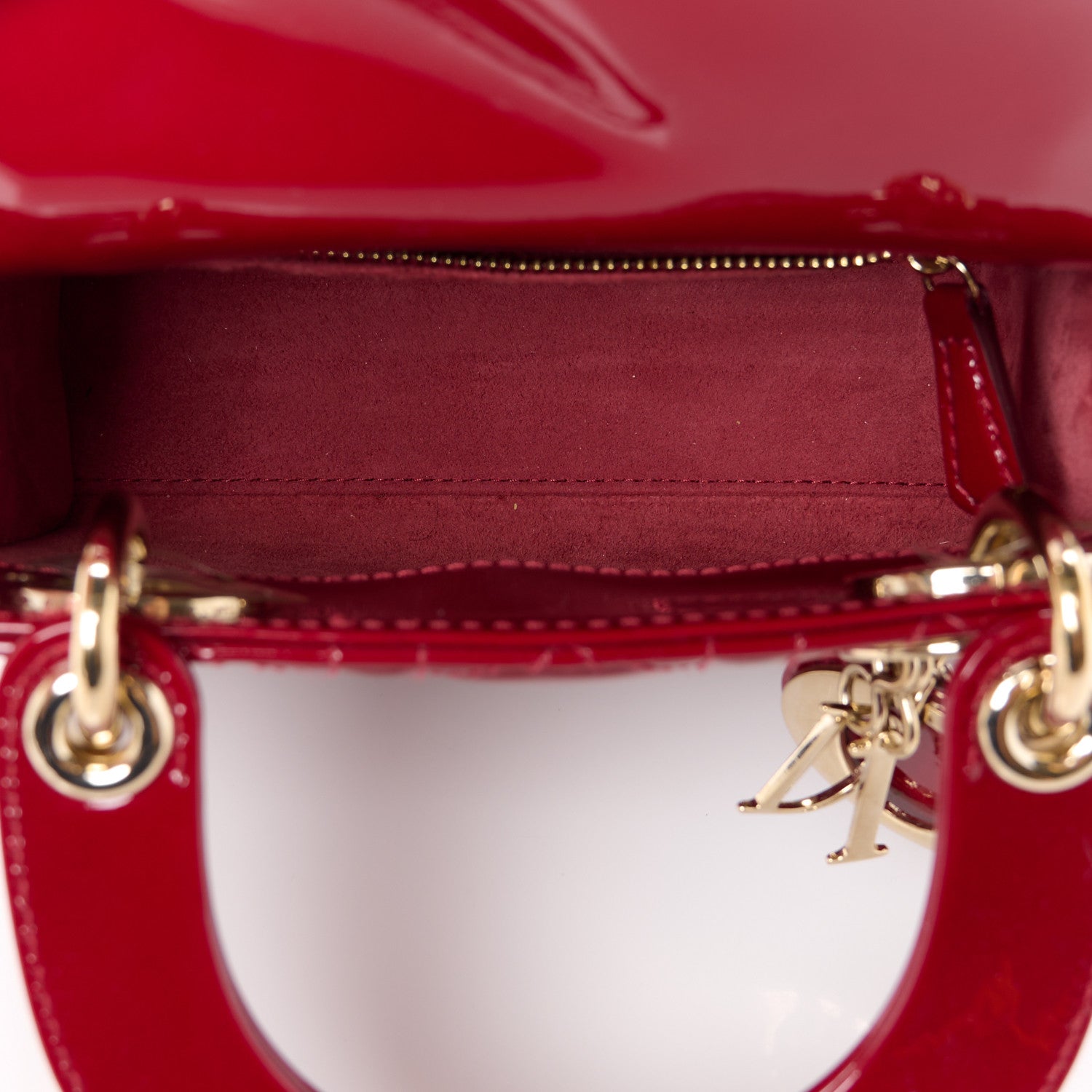 Christian Dior Patent Cannage Mini Lady Dior Red 5 of 10