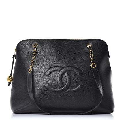 Chanel Caviar Large CC Shoulder Bag Black 1 of 7