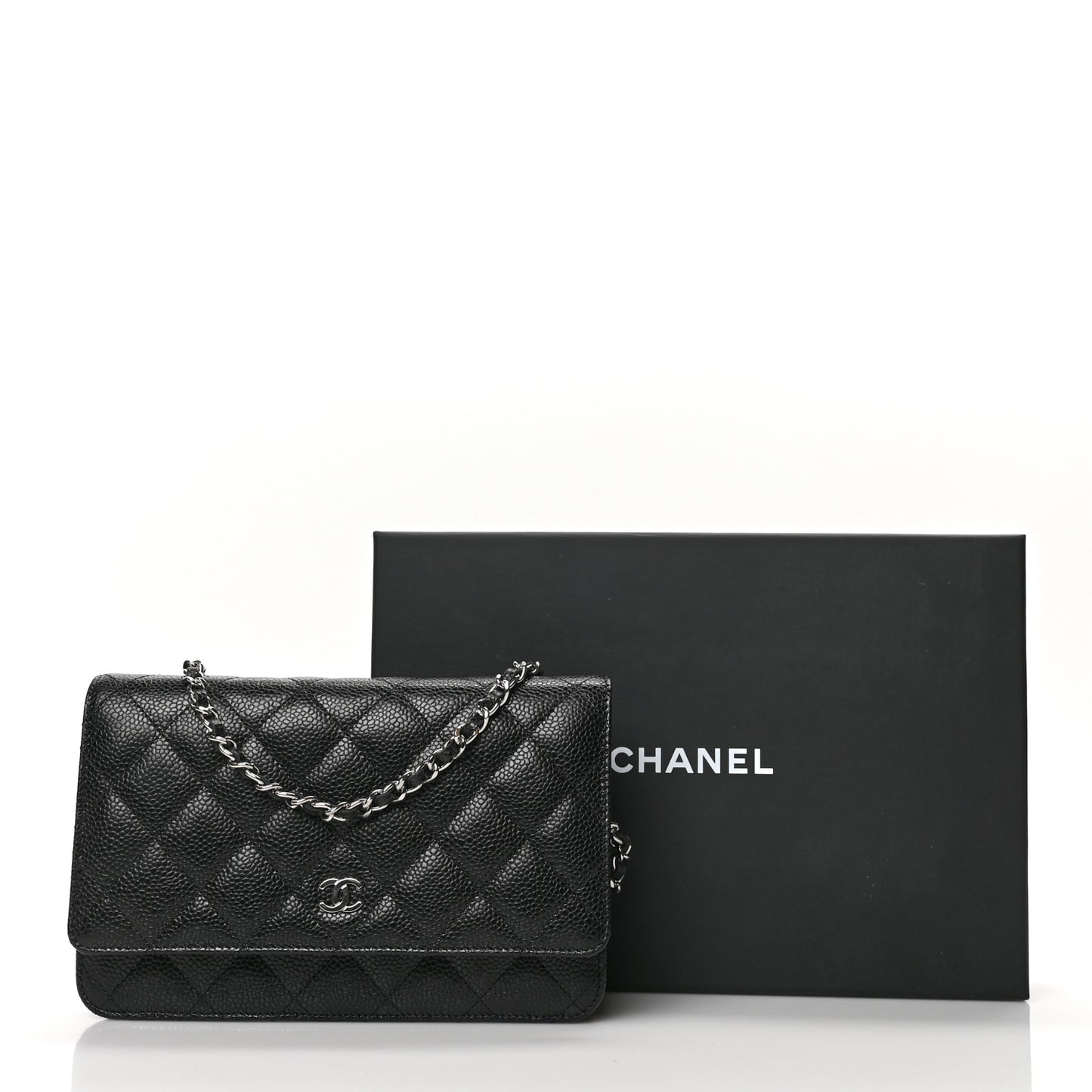 Caviar Quilted Wallet On Chain WOC Black