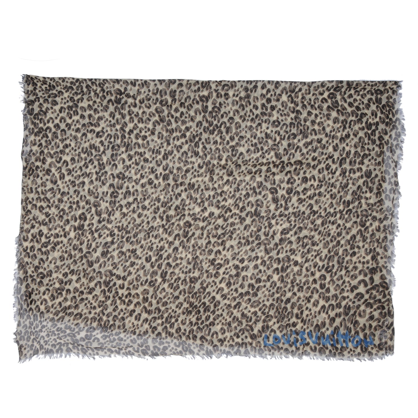 Cashmere Silk Leopard Stole Beige