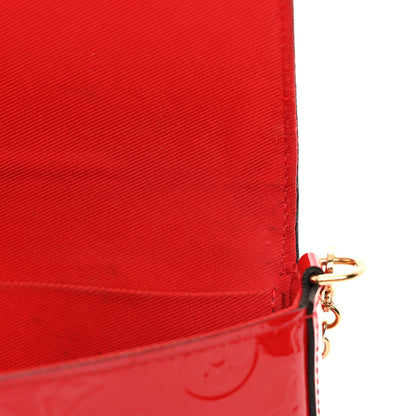 Louis Vuitton Vernis Felicie Pochette Chain Wallet Cherry 14 of 14