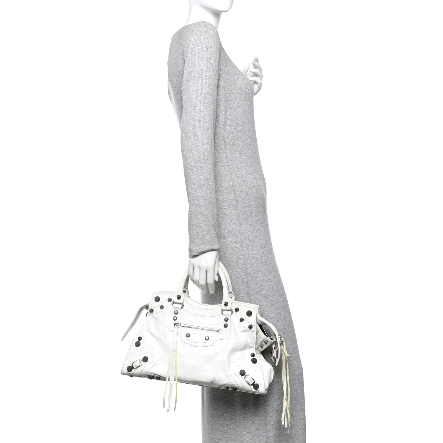 Balenciaga Agneau Arena Neo Cagole City Handbag Optic White 2 of 13