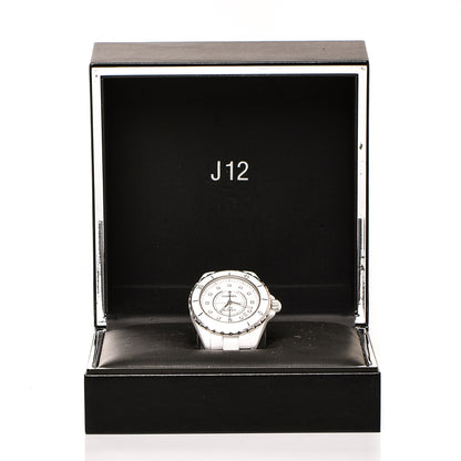 Chanel Stainless Steel Ceramic Diamond 38mm J12 Automatic Watch White 9 of 9