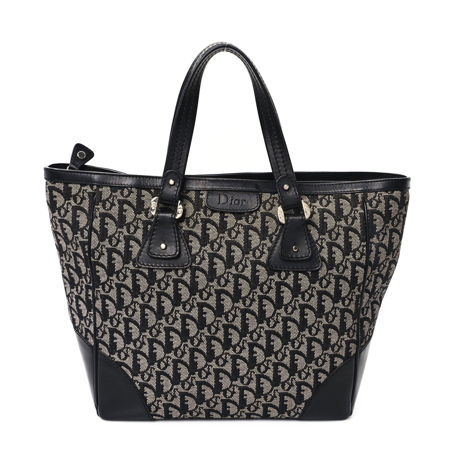 Denim Calfskin Monogram Tote Navy Blue