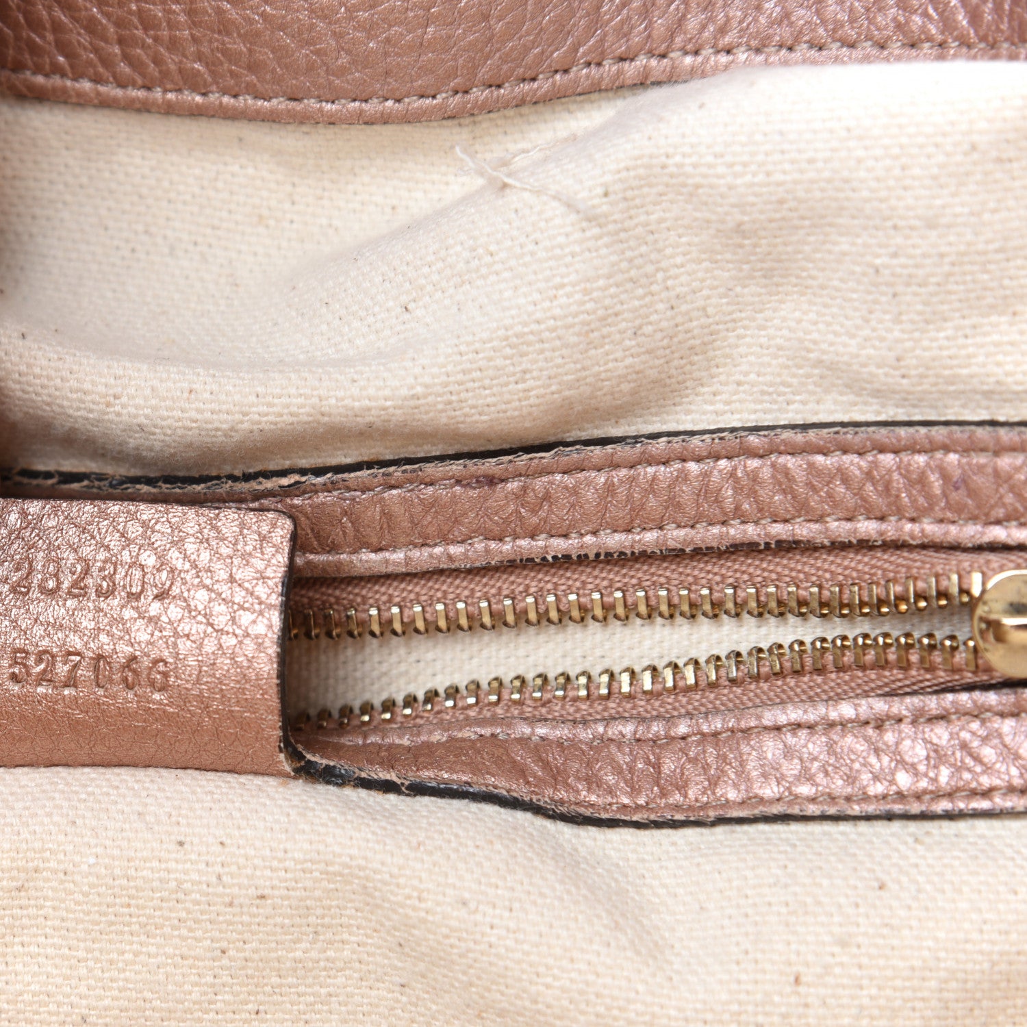 Gucci Metallic Pebbled Calfskin Medium Soho Shoulder Bag Pink 9 of 16