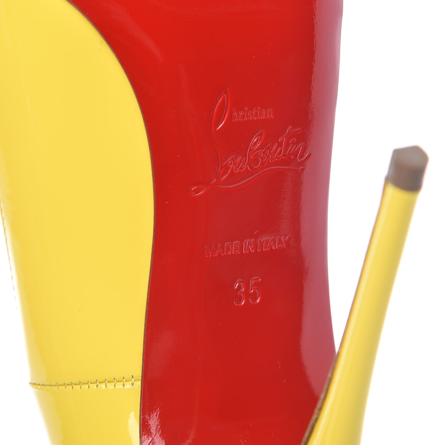 Christian Louboutin Patent So Kate 120 Pumps 35 Yellow Queen 6 of 9