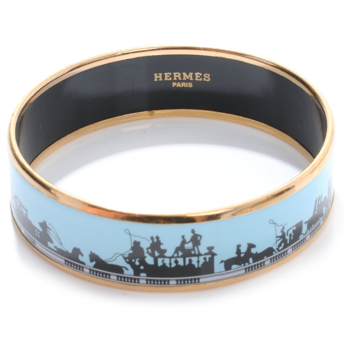 Enamel Printed Carriages Wide Bracelet 65