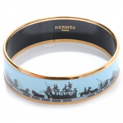 Hermes Enamel Printed Carriages Wide Bracelet 65 8 of 8