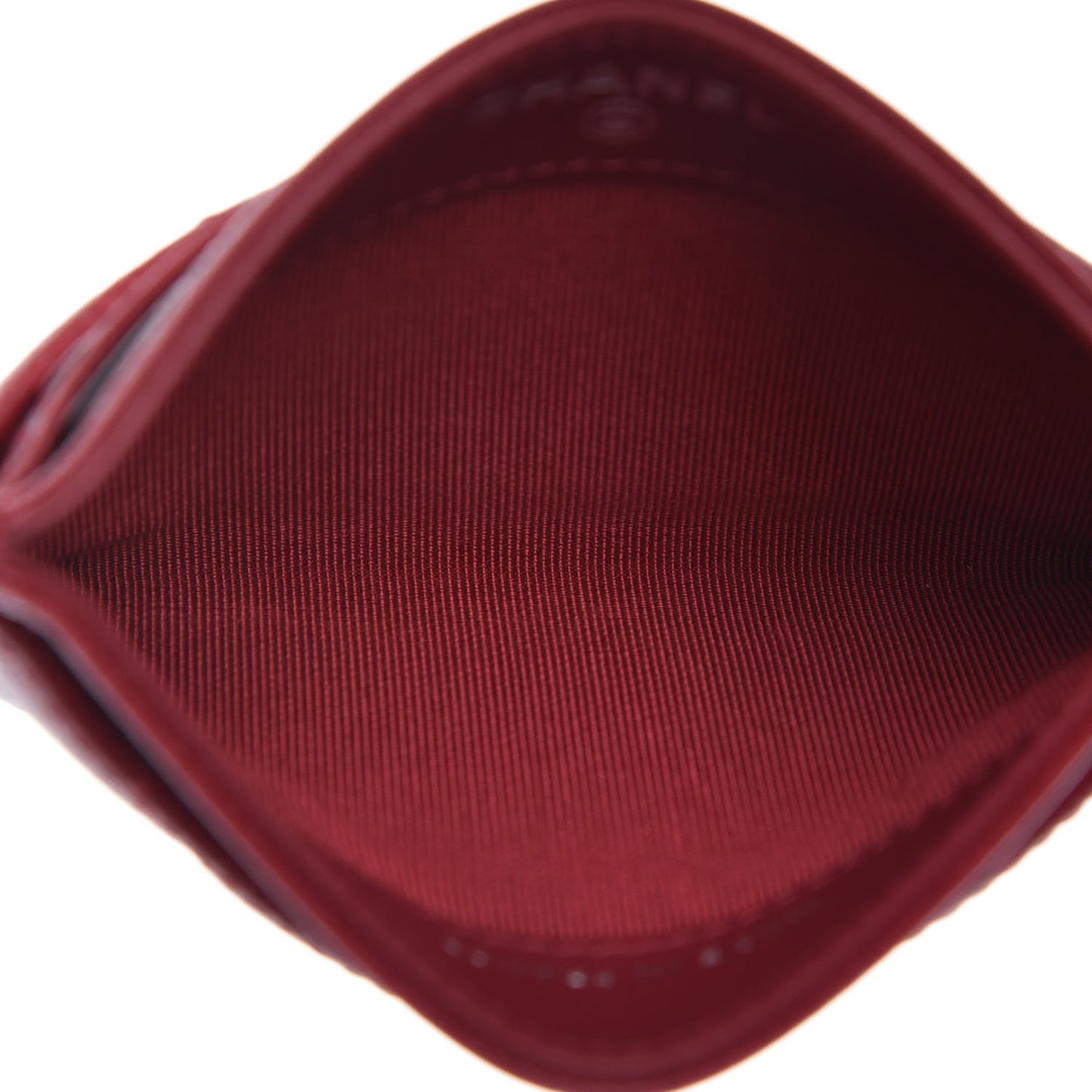 Caviar Quilted Card Holder Dark Red