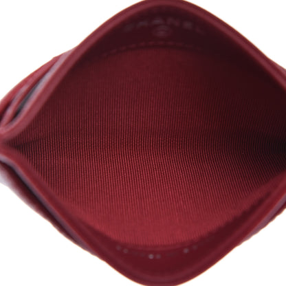 Chanel Caviar Quilted Card Holder Dark Red 5 of 9