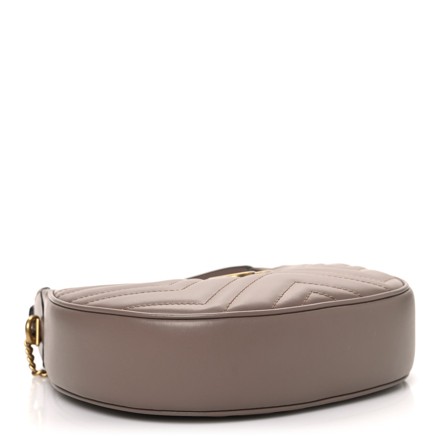 Gucci Calfskin Matelasse Chevron Mini GG Marmont Half Moon Hobo Porcelain Rose 4 of 10