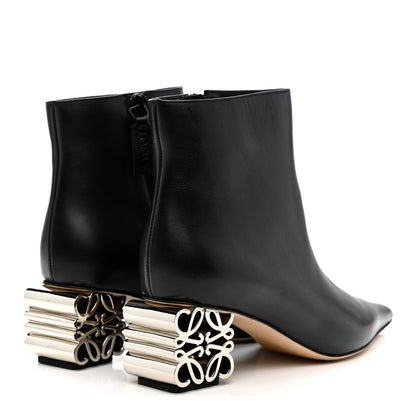 Loewe Calfskin Anagram Ankle Boots 37 Black 5 of 11