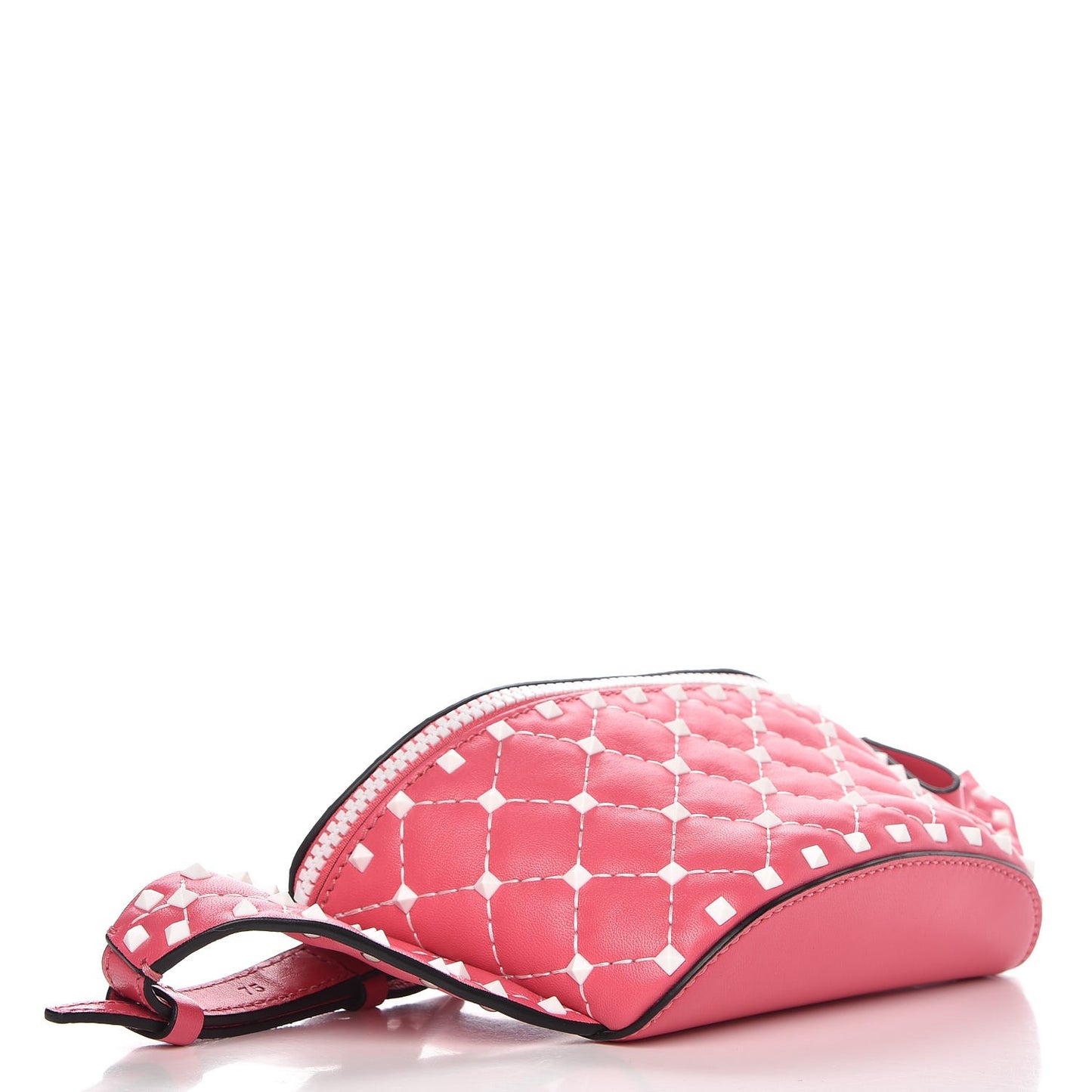 Lambskin Free Rockstud Spike Belt Bag Shadow Pink