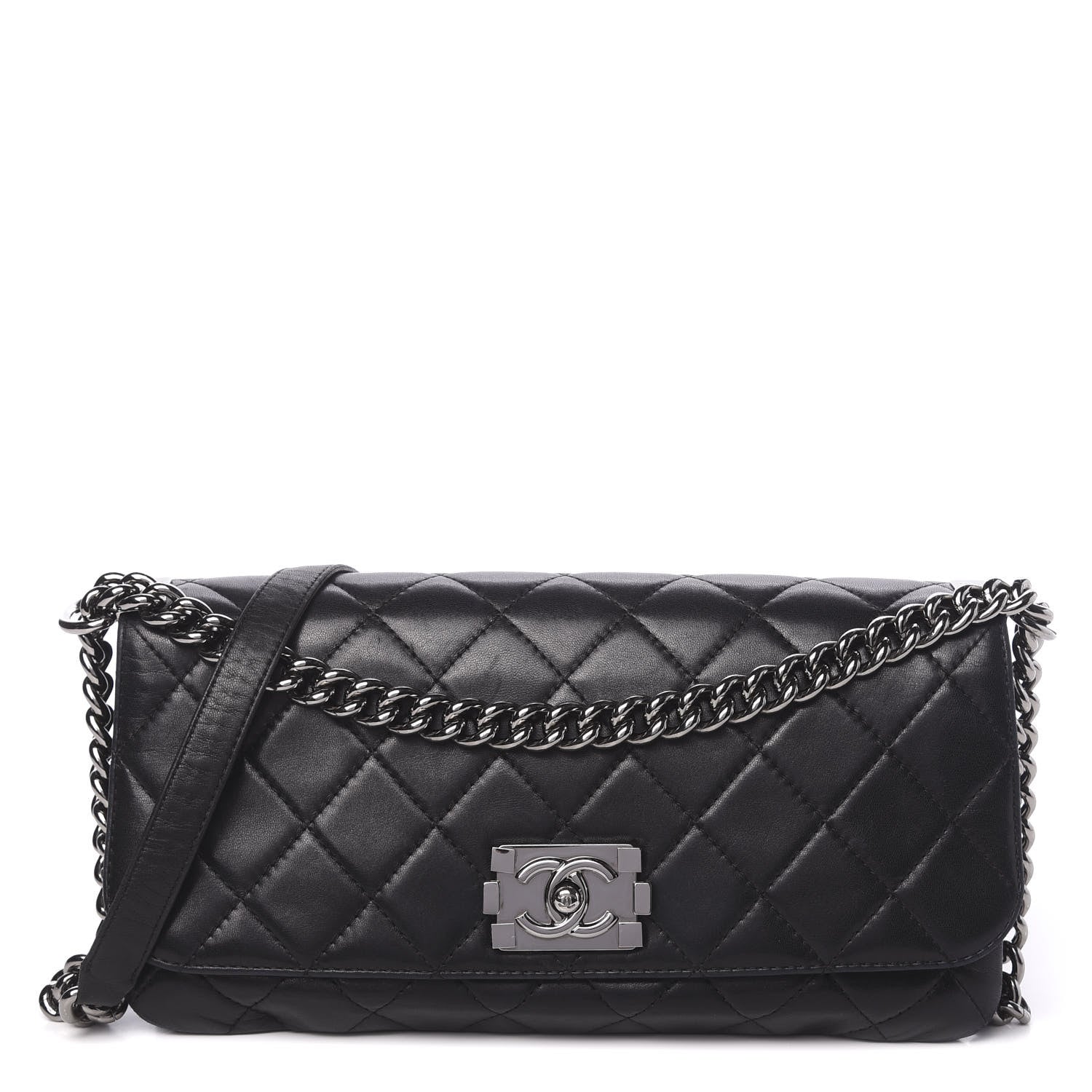 Chanel Lambskin Quilted Soft Boy Flap Black 1 of 14