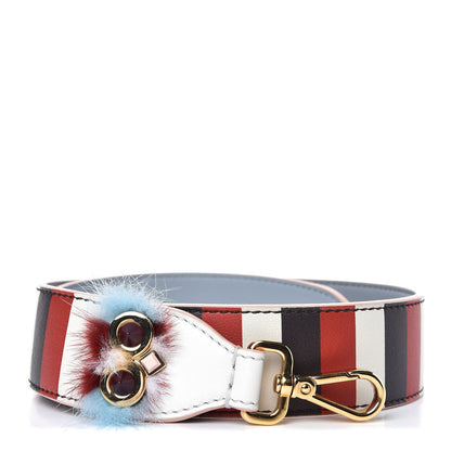 Fendi Calfskin Mink Fur Striped Hypnoteyes Strap You White Bloody Mary Multicolor 1 of 5