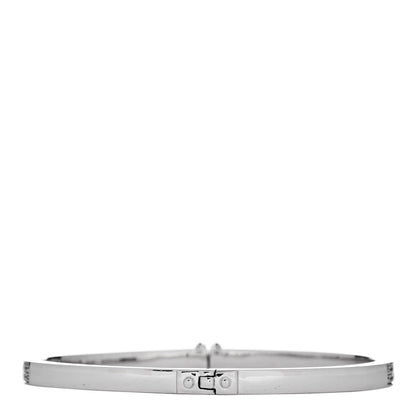 Louis Vuitton 18K White Gold Diamond Lockit Bangle Bracelet 16 2 of 6