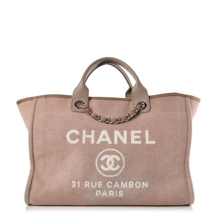 Chanel Canvas Large Deauville Tote Ecru 1 of 17