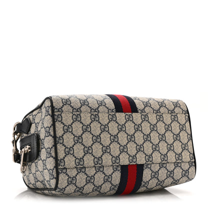 Gucci GG Supreme Monogram Web Small Ophidia Top Handle Bag Beige Blue 4 of 11