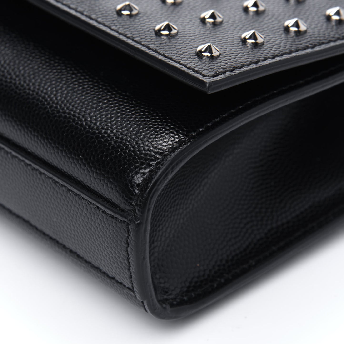 Grain De Poudre Classic Monogram Studded Clutch Black