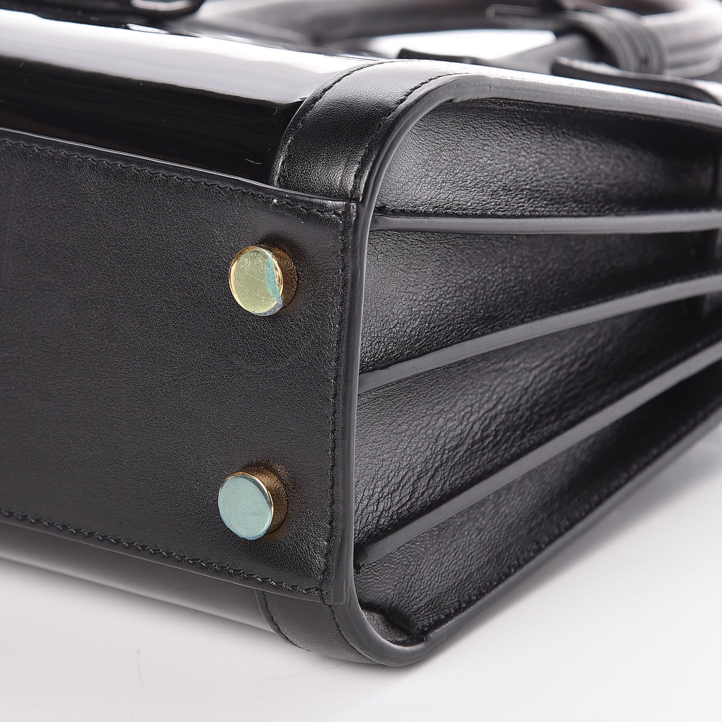 Patent Calfskin Nano Sac de Jour Black