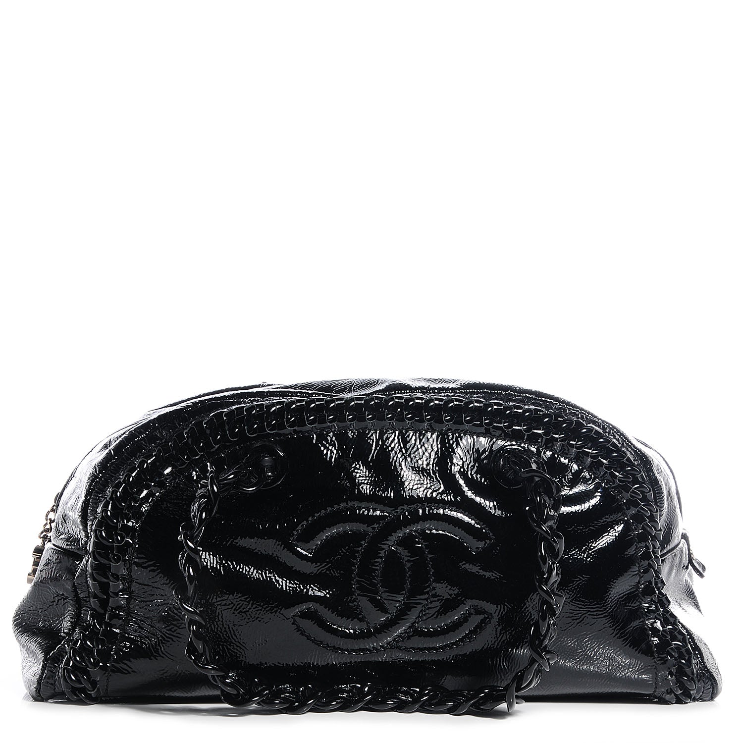 Chanel Patent Luxe Ligne Large Bowler Black 1 of 7