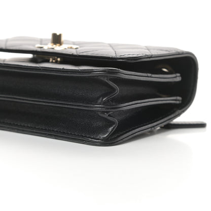 Chanel Lambskin Quilted Mini Trendy CC Wallet On Chain WOC Black 10 of 13