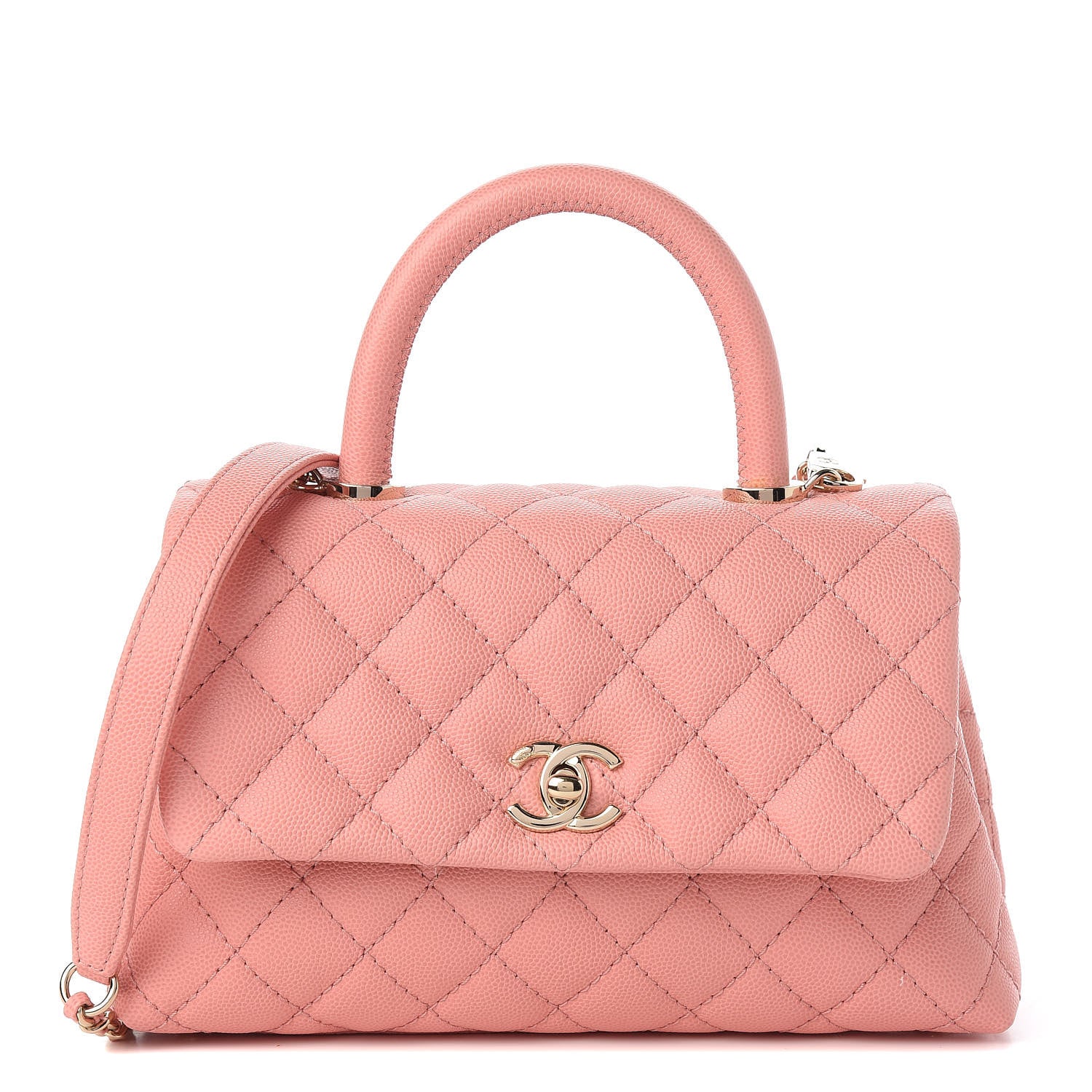 Chanel Caviar Quilted Mini Coco Handle Flap Pink 1 of 14