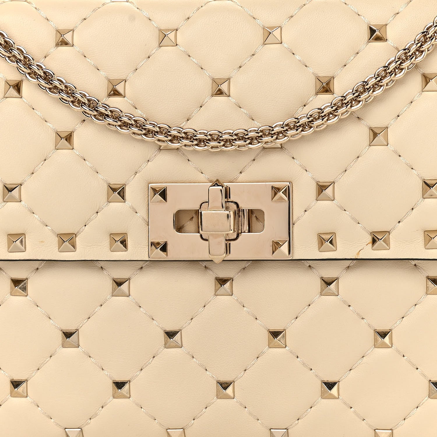 Valentino Garavani Nappa Medium Rockstud Spike Shoulder Bag Light Ivory 7 of 14