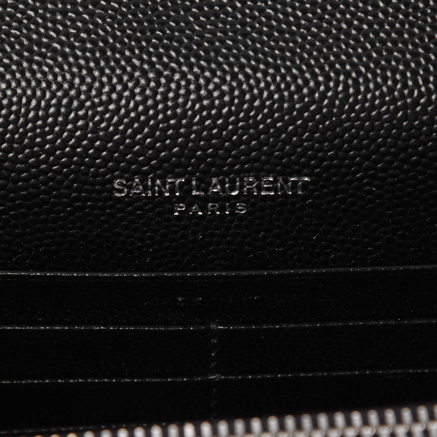 Grain De Poudre Matelasse Chevron Monogram Envelope Chain Wallet Black