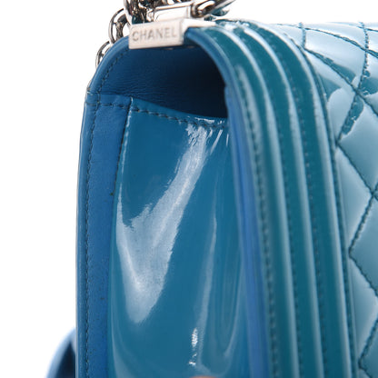 Chanel Patent Calfskin Medium Plexiglass Boy Flap Blue 17 of 20