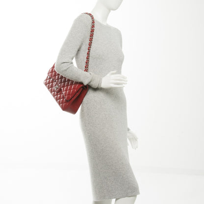 Chanel Caviar Quilted Jumbo Double Flap Red 2 of 8