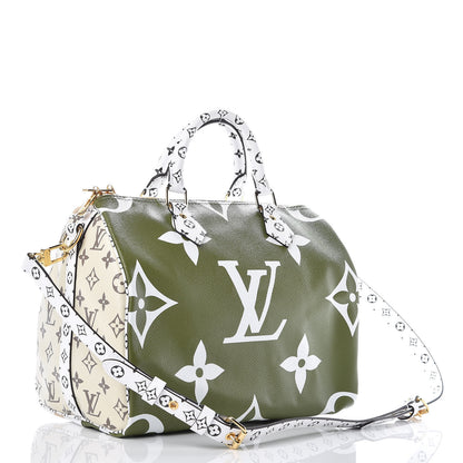 Louis Vuitton Monogram Giant Speedy Bandouliere 30 Kaki Beige 3 of 9