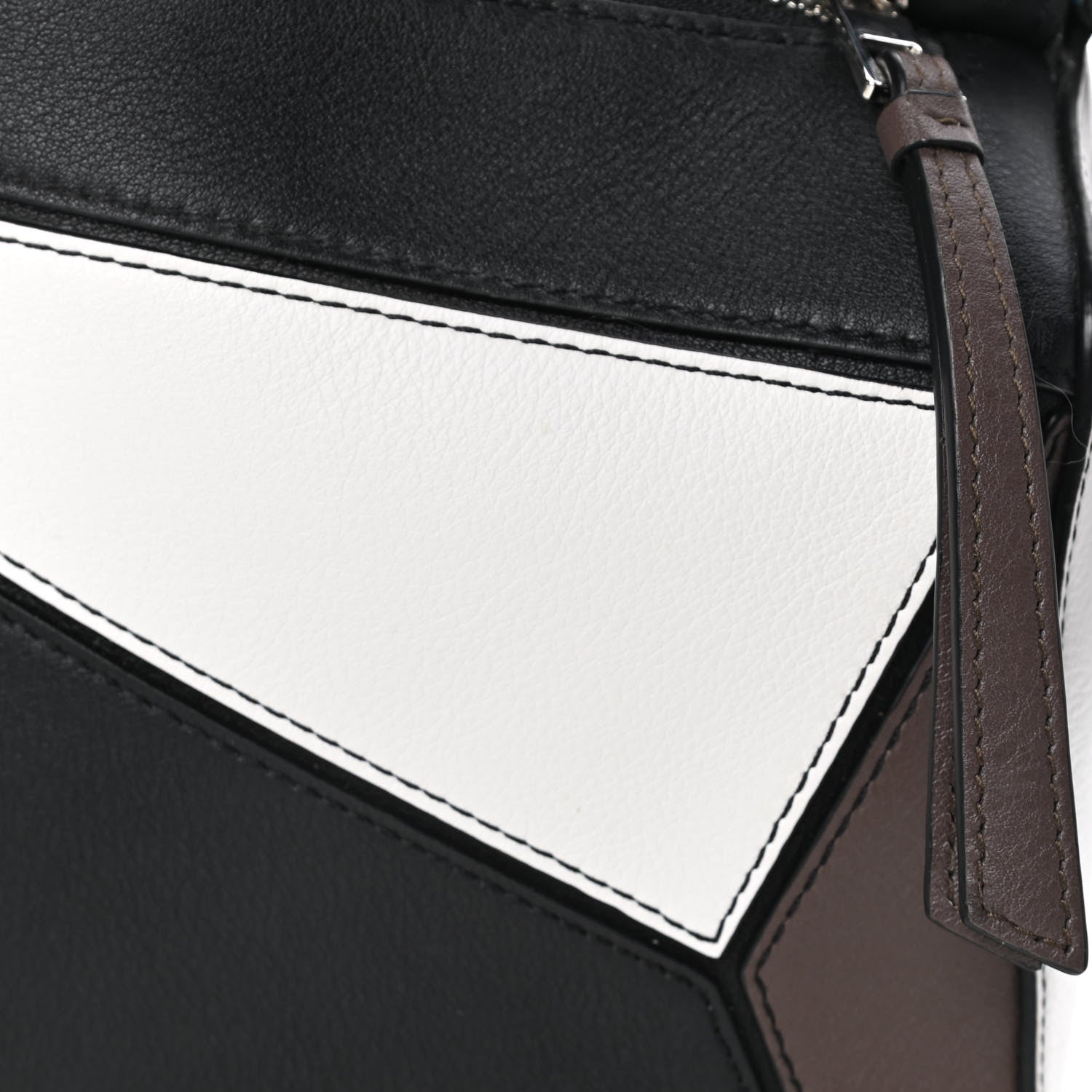 Loewe Calfskin Small Puzzle Bag Brunette Soft White Black 9 of 9