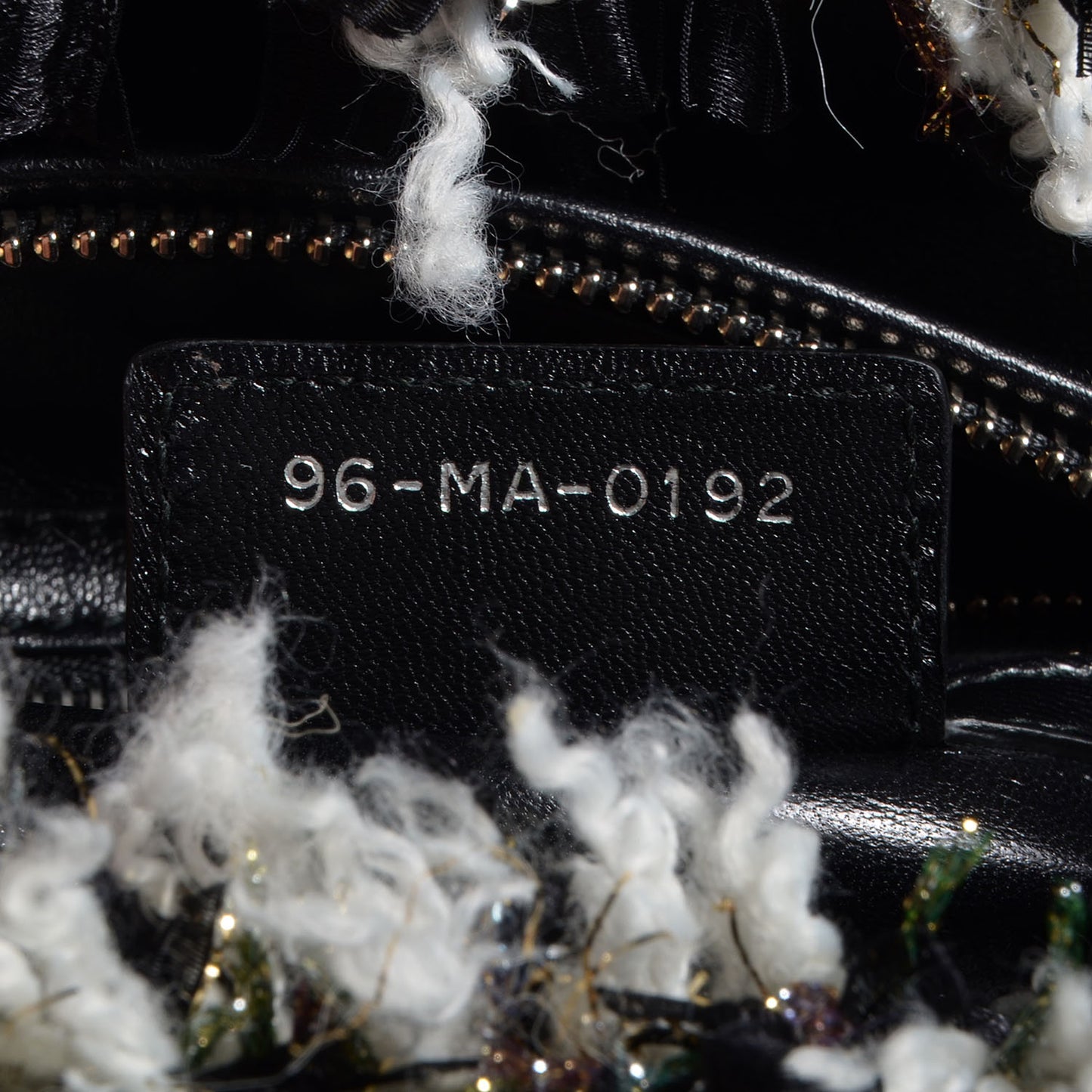 Tweed Medium Lady Dior Black White