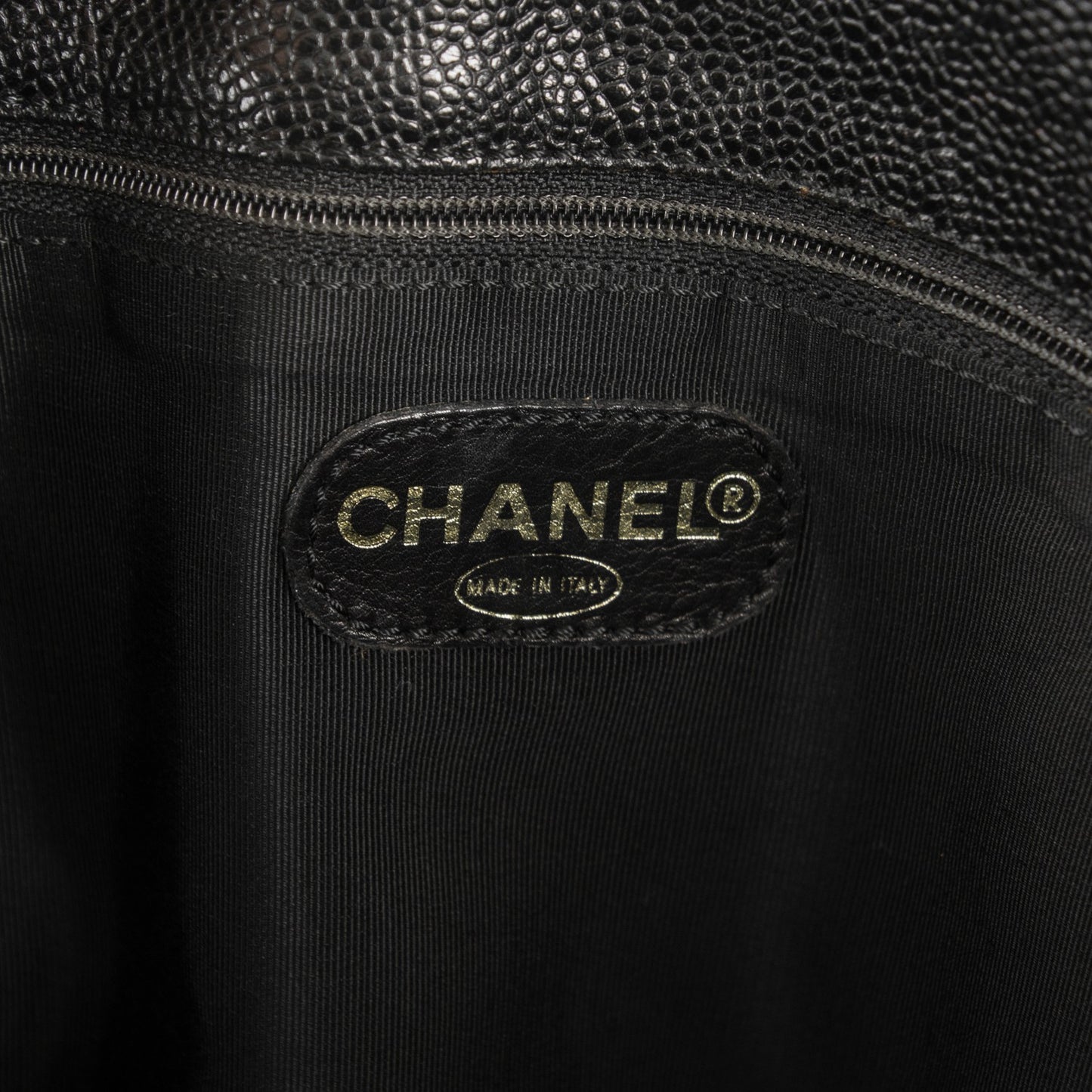 Caviar Large CC Shoulder Bag Black