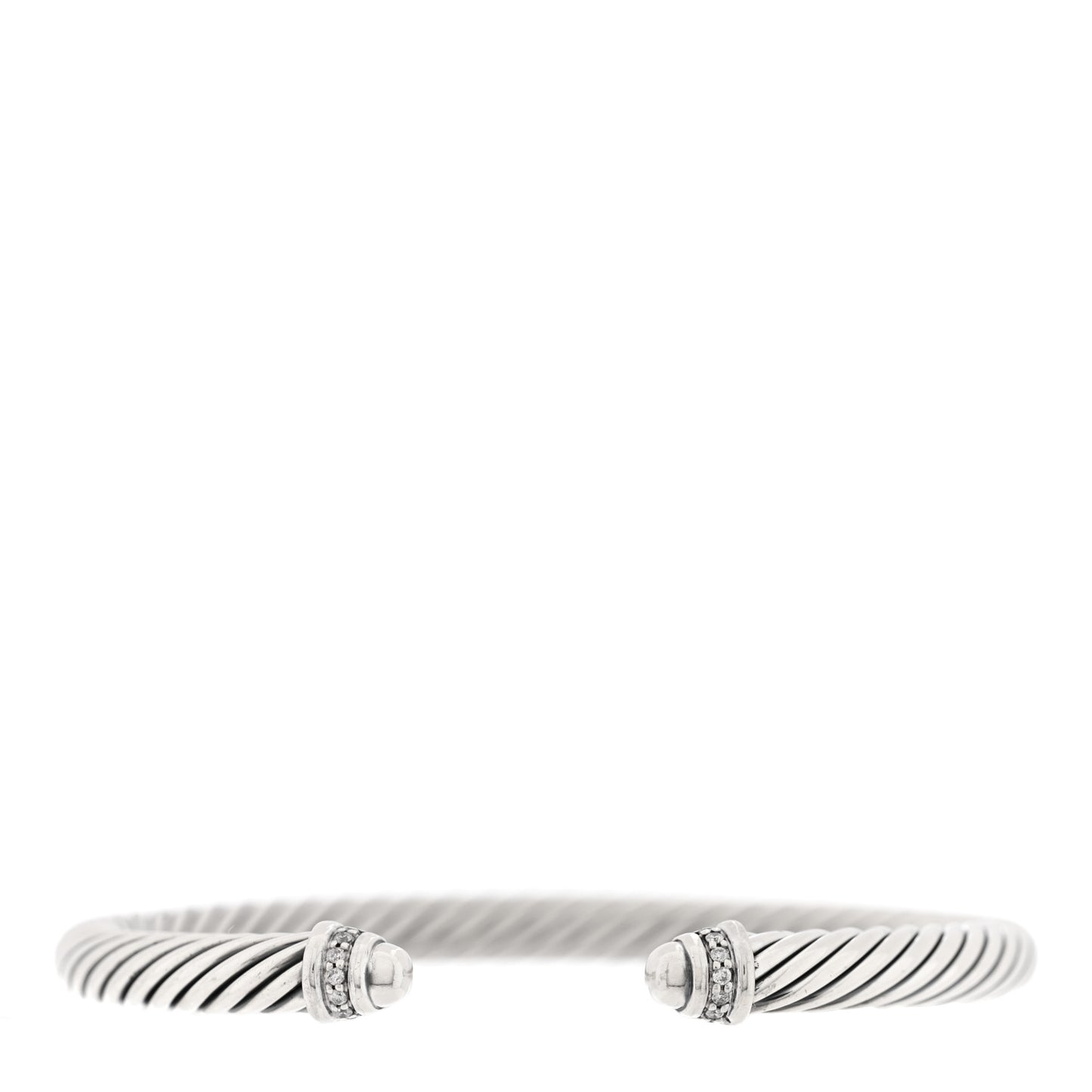 Sterling Silver Diamond 5mm Cable Classics Dome Bracelet